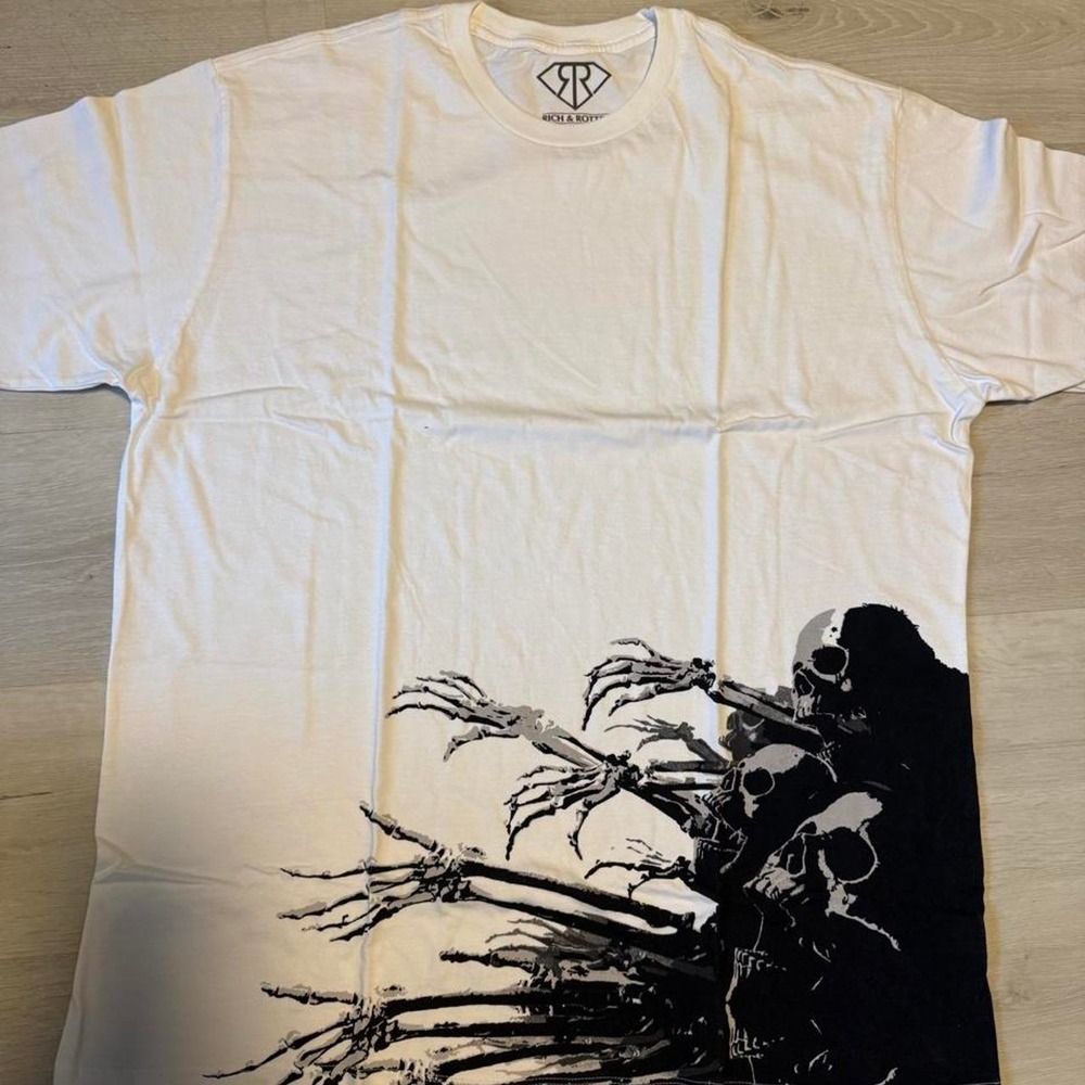 Rich & Rotten Men's Skeleton Tee White